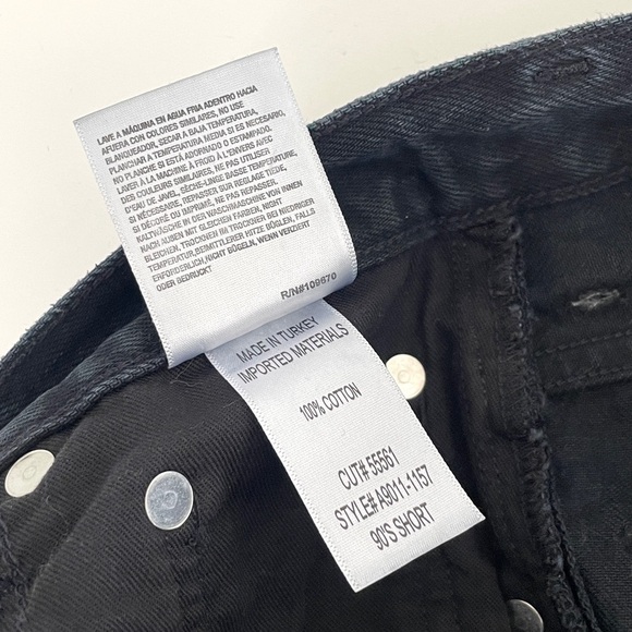 Agolde 90's Denim Shorts in Nix Black - Picture 8 of 9